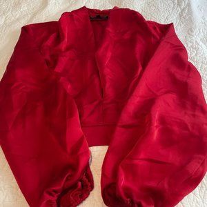 Eloquii Satin red crop top